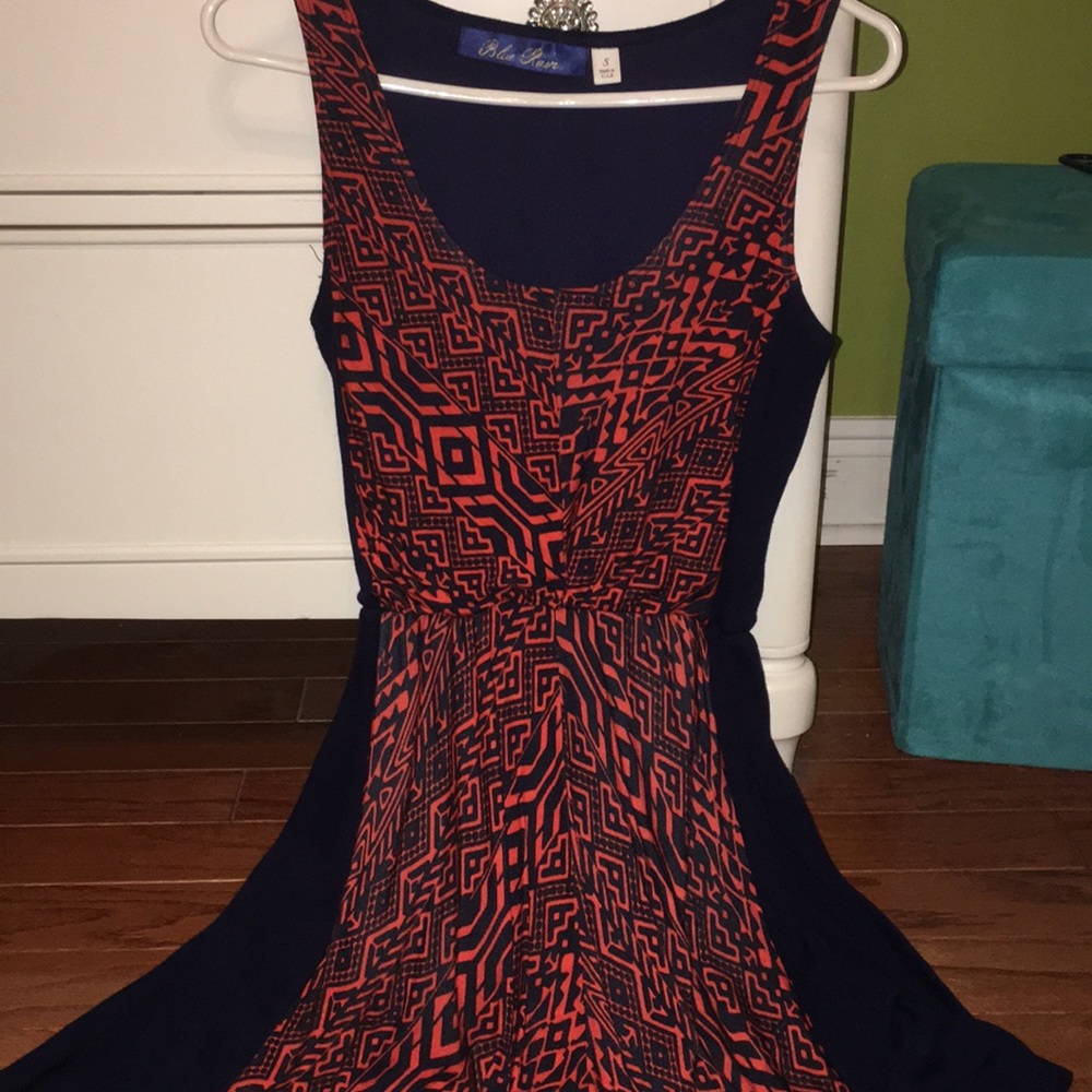 Navy and orange dress